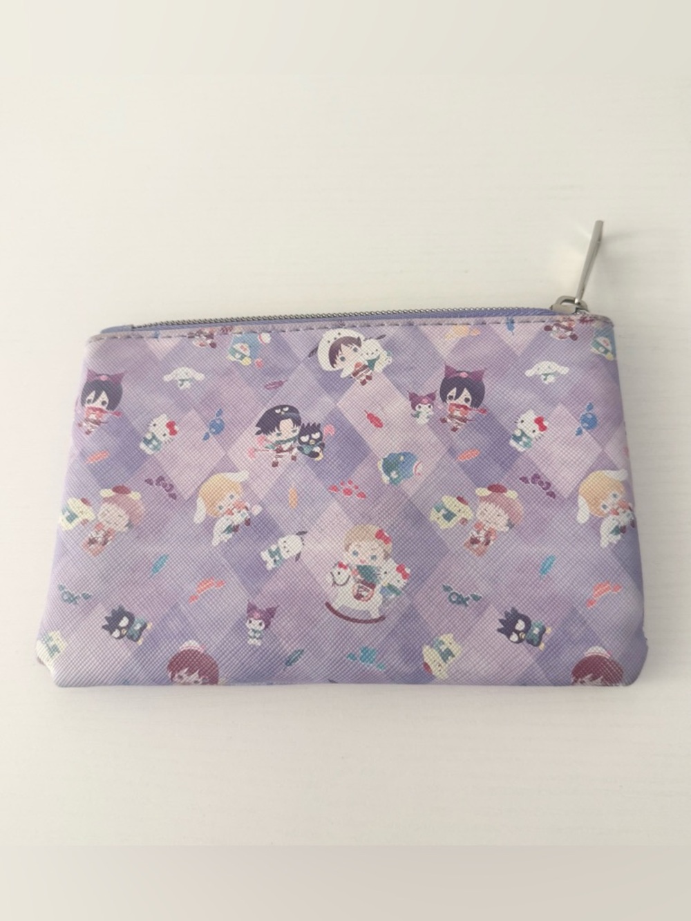 Anime official collectible attack on titan x sanrio zipper bag / pouch